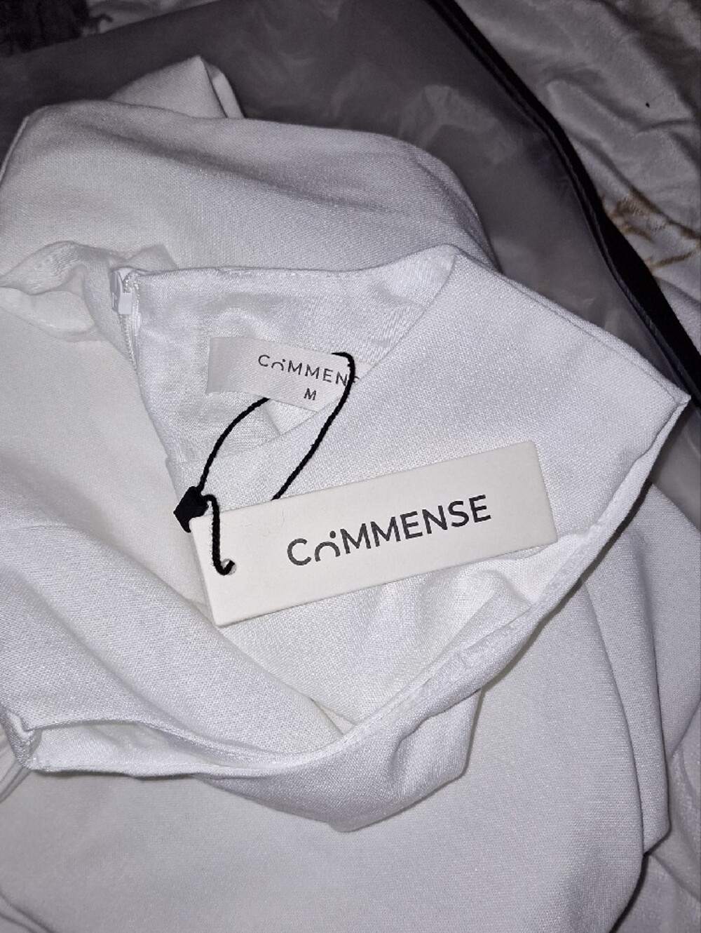 Commense Cream Sleeveless Linen Midi Dress with Side Tie - Picture 3 of 4